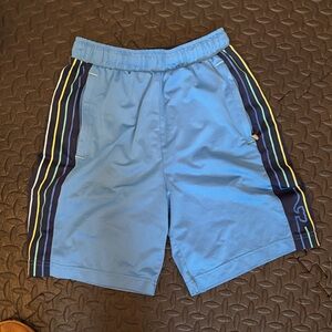 Boys Light Blue Athletic Shorts with Side Stripe